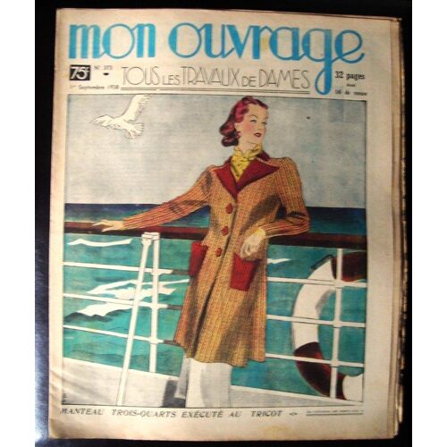 Mon Ouvrage  N° 373 : Manteau Trois Quarts Exécuté Au Tricot