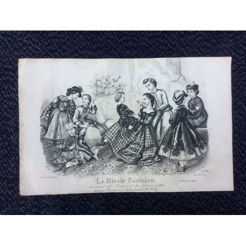 Gravure Mode 1864 Le Miroir Parisien Journal Des Dames Et Des Demoiselles Par Louis Berlier Paris
