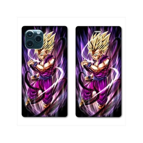 Housse Cuir Portefeuille Pour Samsung Galaxy A51 4g Manga Dragon Ball Sangohan Violet