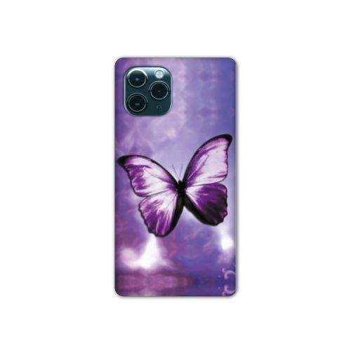 Coque Renforcée Pour Iphone 11 Pro (5,8) Papillons Violet Et Blanc