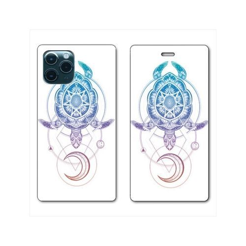 Housse Cuir Portefeuille Pour Iphone 11 Pro (5,8) Animaux Maori Tortue Color