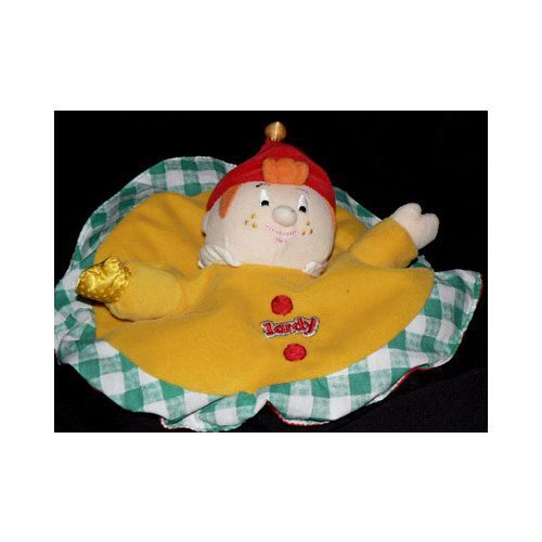 Clown Lardy Pinocchio Doudou Plat Jaune Vert Rouge Orange Carreaux Peluche À Grelot
