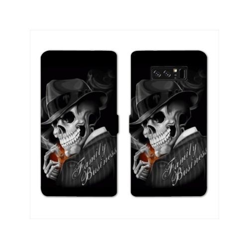 Housse Cuir Portefeuille Pour Samsung Galaxy S10 Tete De Mort
