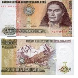 Billet Perou 500 Intis
