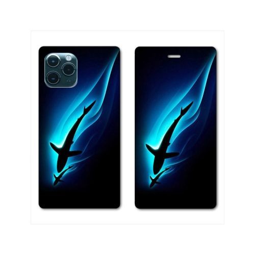 Housse Cuir Portefeuille Pour Samsung Galaxy S20 Requin Noir