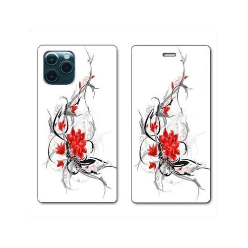 Housse Cuir Portefeuille Pour Iphone 11 Pro (5,8) Fleur Épine