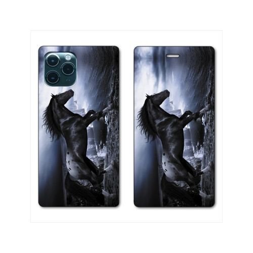 Housse Cuir Portefeuille Pour Iphone 11 Pro Max (6,5) Cheval