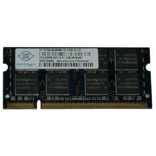 Nanya - Mémoire - 1 Go - SO DIMM 200 broches - DDR2 - PC2-5300s - 667 MHz - CL5 - NT1GT64U8HB0BN-3C
