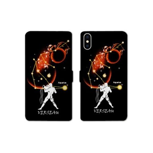 Housse Cuir Portefeuille Pour Samsung Galaxy A10 Signe Zodiaque Verseau