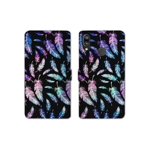 Housse Cuir Portefeuille Pour Samsung Galaxy A20e Psychedelic Plume