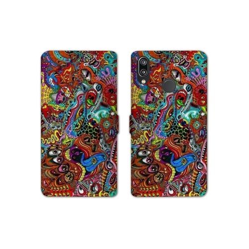 Housse Cuir Portefeuille Pour Samsung Galaxy A20e Psychedelic Yeux