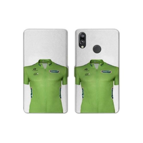 Housse cuir portefeuille pour Samsung Galaxy A20e Cyclisme Maillot vert