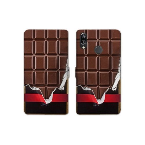 Housse Cuir Portefeuille Pour Samsung Galaxy A20e Trompe Oeil Chocolat
