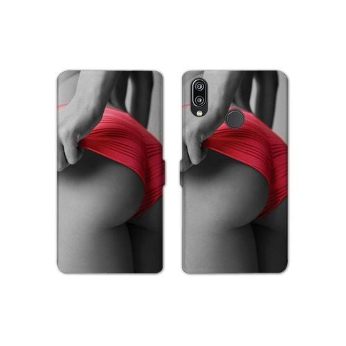 Housse Cuir Portefeuille Pour Samsung Galaxy A20e Sexy Tanga Rouge