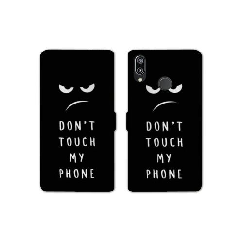 Housse Cuir Portefeuille Pour Samsung Galaxy A20e Humour Don't Touch
