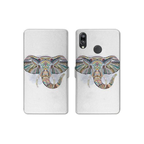 Housse Cuir Portefeuille Pour Samsung Galaxy A20e Ethniques Elephant Color B