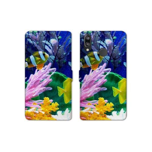 Housse Cuir Portefeuille Pour Samsung Galaxy A20e Fond Marin