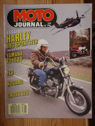 Moto Journal  N° 796 : Essais Harley 883 Sportster; Yamaha Fj 1200; Nogaro: J.P. Ruggia Mate Les Grands; Cross 125 Cagiva Rafle Tout