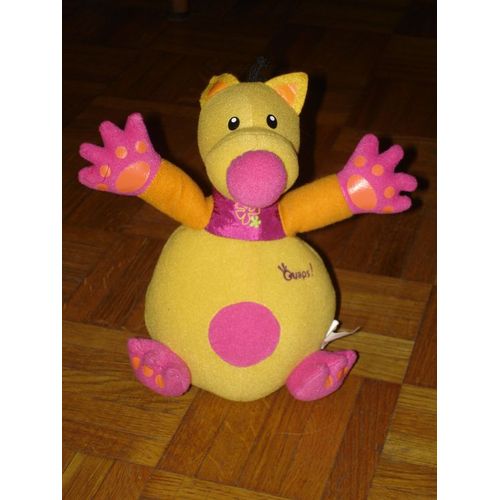 Doudou Peluche Ouaps Orange Et Rose - 20 Cm