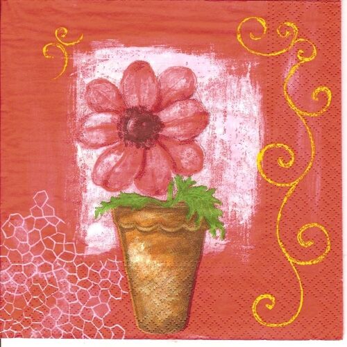 Lot De Serviettes Déco: Pot De Fleur