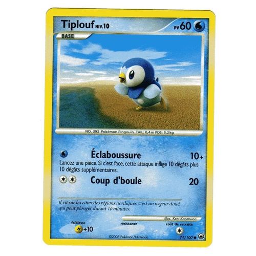 Pokemon -  Tiplouf - Niv 10 - Pv 60 - Aube Majestueuse - 71/100