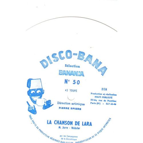 La Chanson De Lara  Par Les Compagnons De La Discothèque Sur Une Publicité Banania Disque Souple N° 50