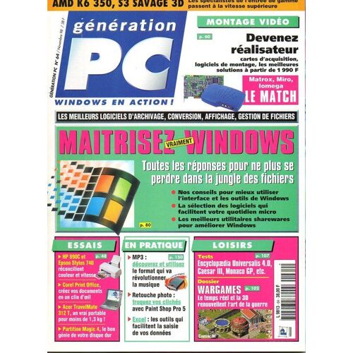 Génération Pc  N° 64 : Maitrisez Vraiment Windows
