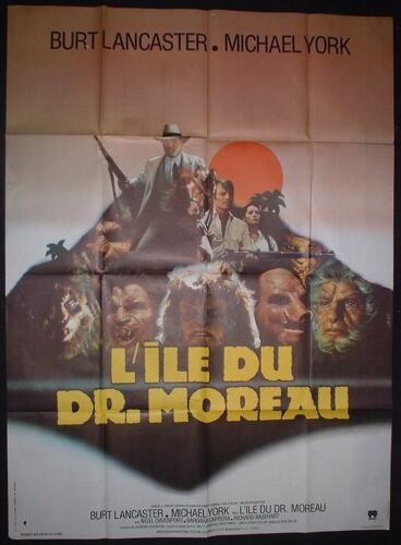 L'?le Du Docteur Moreau - The Island Of Dr. Moreau : Affiche De Cin?ma Originale Fran?aise 160x120 Cm - De Don Taylor Avec Burt Lancaster, Michael York, Nigel Davenport - Film Fantastique 1977