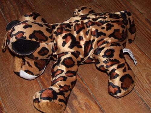 Panthere Eluz Doudou Marron Noir Beige Blanc Peluche De 35 Cms