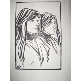 Beau Double Portait De Deux Femmes .