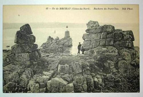 Carte Postale Ancienne Cote Du Nord /Cote D Armor Ile De Brehat Rochers Du Port Clos