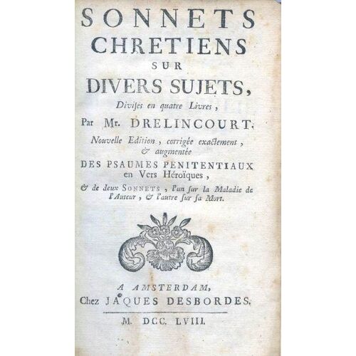 Sonnets Chretiens Sur Divers Sujets Divisés En Quatre Livres