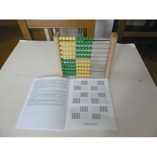 Boulier 10 Tiges Avec Perles Bois Pour Apprentissage De La Numération Nathan 305078