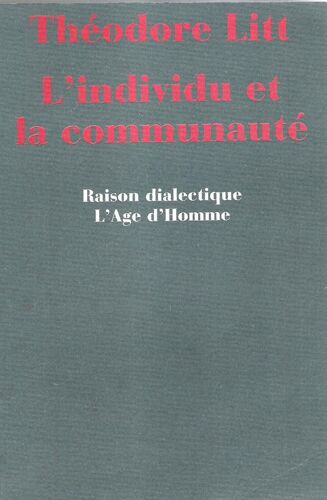 L'individu Et La Communauté.Fondement Philosophique De La Culture