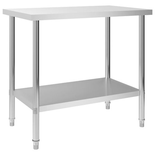 Table De Travail De Cuisine 100 X 60 X 85 Cm Acier Inoxydable Helloshop26 02_0001904