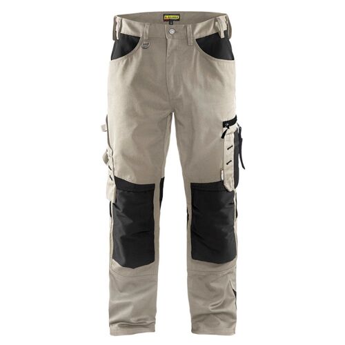 Pantalon de travail Blaklader artisan sans poches flottantes polycoton Beige / Noir 50