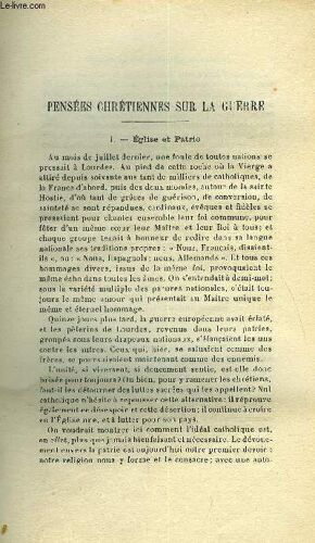 Etudes Tome 144 N° 12 - Pensées Chrétiennes Sur La Guerre Par Jules Lebreton, Saint Augustin Pasteur D Hippone Par Pierre Guilloux, L Unique Par Albert Bessières