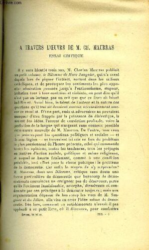 Etudes Tome 120 N° 14 - A Travers L Oeuvre De M. Ch. Maurras, Essai Critique, L Évolution De La Piété, A Propos De L Exhortation De Pie X Au Clergé Catholique, La Conversion De Calvin, Les Massacres D(...)