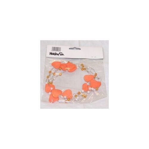Guirlande décorative coeurs et perles, longueur 1 mètre couleur orange - Hobby Fun