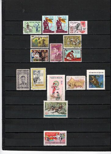 15 Timbres Viet-Nam Du Sud & Nord + Republique Sud
