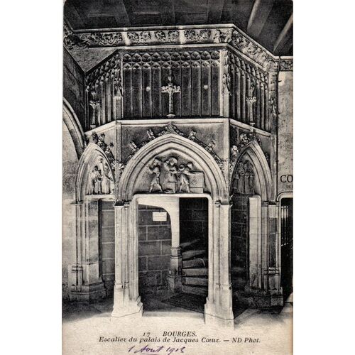 Carte Postale Ancienne, France, Cher ( 18 ), Bourges, Escalier Du Palais De Jacques Coeur