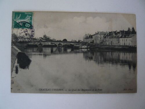 Chateau Thierry Le Quai Des Baigneurs Et Le Pont