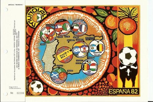 Feuillet Cef 1er Jour 1982- Special Mundial