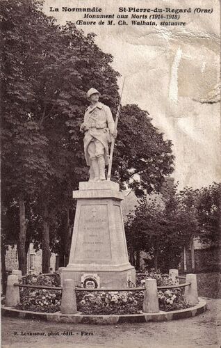 Carte Postale Ancienne, France, Normandie, Orne ( 61 ), Saint Pierre Du Regard, Monument Aux Morts