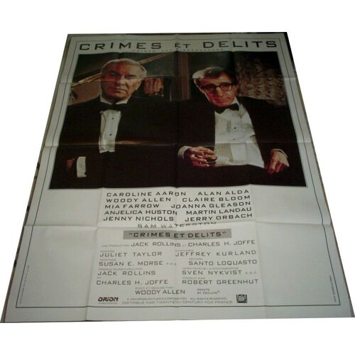 Crimes Et Délits De Woody Allen Avec Martin Landau / Affiche De Cinéma / Format 120/160