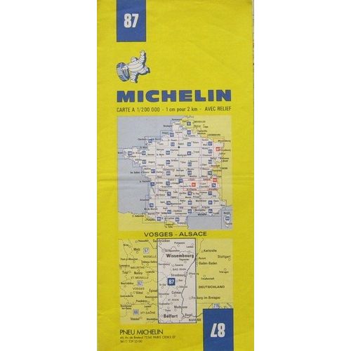Carte Michelin - 1/200 000  N° 87 : Vosges - Alsace