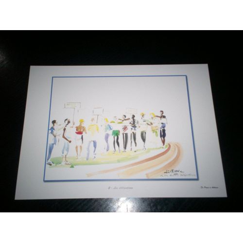Reproduction D'aquarelle De Joel Blanc De Paris À Athènes Les Délégations