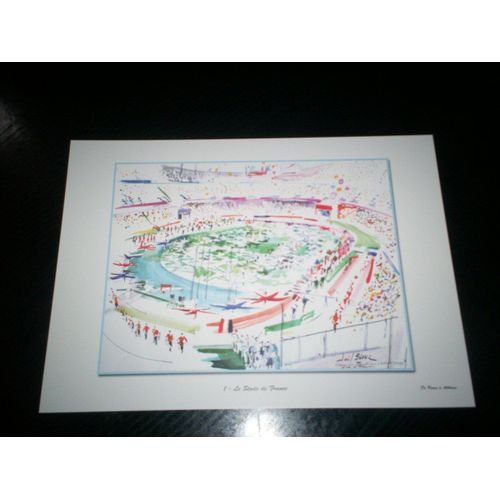 Reproduction D'aquarelle De Joel Blanc De Paris À Athènes Le Stade De France