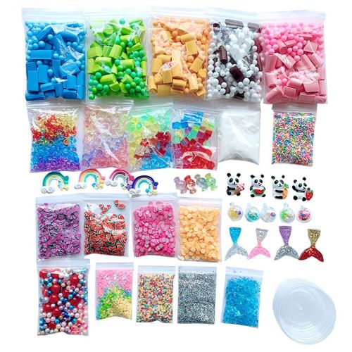 Kit De Fournitures De Slime, Perles De Mousse, Breloques, Boules De Polystyrène, Outils Pour Bricolage, Contenant De Fabrication De Slime, Fournitures De Fête Faites Maison