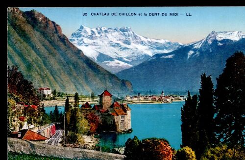 Carte Postale De Veytaux (Suisse) Château De Chillon Et La Dent Du Midi (Réf.30)